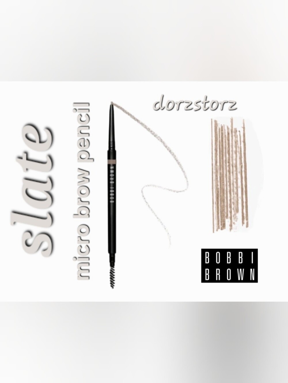 BOBBI BROWN • Micro Brow Pencil • SLATE • .003 oz • New in box • Soft Glam